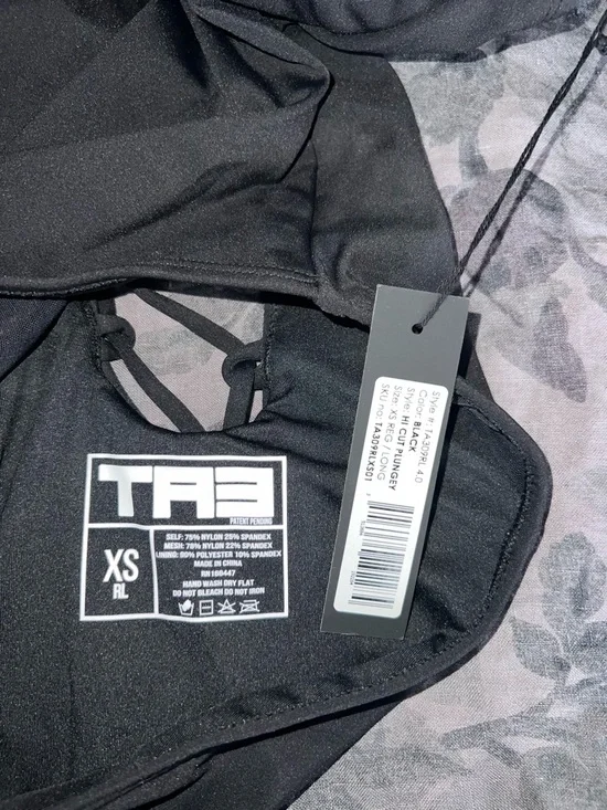 TA3 Black One-Piece Swimsuit with V-Neck - Picture 3 of 4